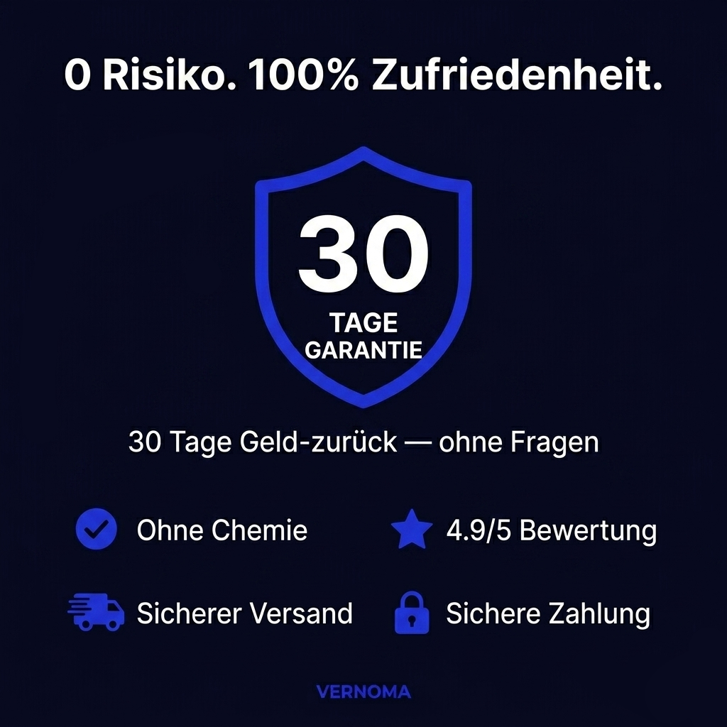 QuitMos Pro 30 Tage Geld-zurück-Garantie mit chemiefreier Anwendung, sicherem Versand und sicherer Zahlung